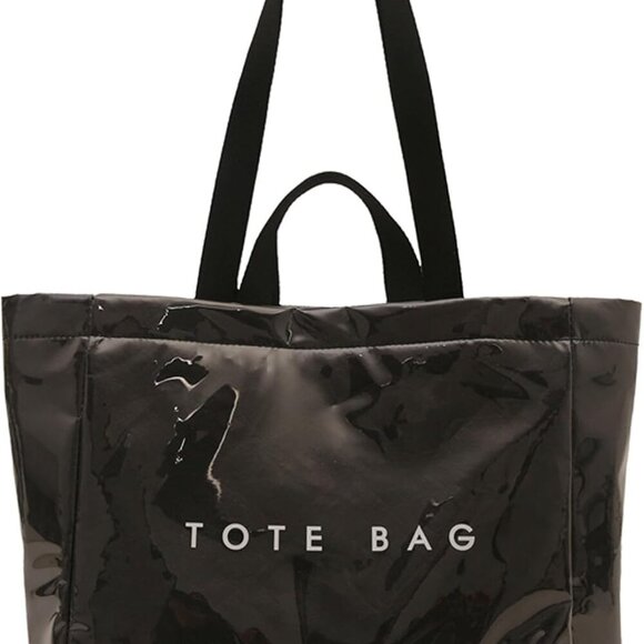 PVC Tote Bag Women Large Capacity Fashionable Waterproof Handbag - Picture 1 of 6